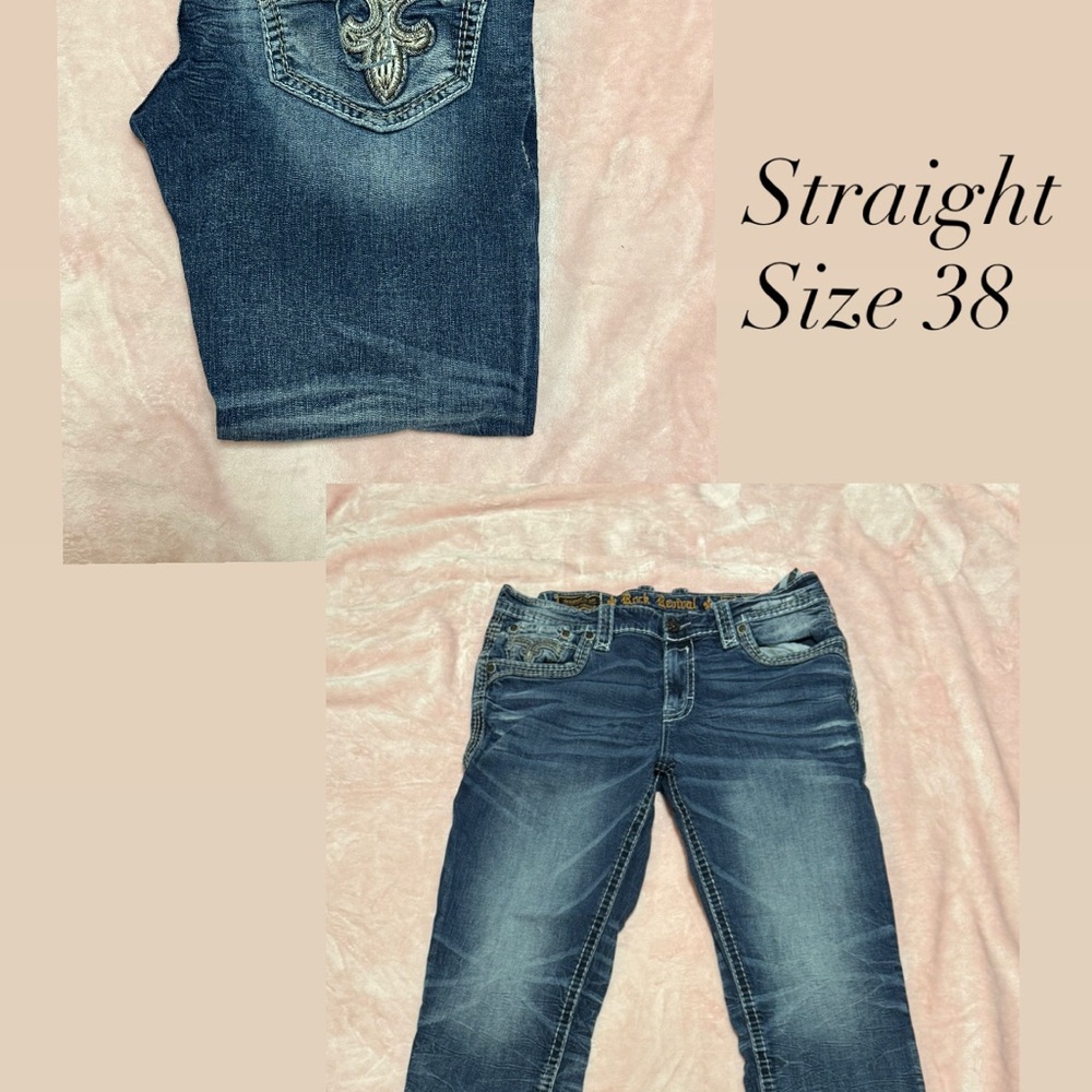 Rock Revival Men's Dark Blue Straight Jeans